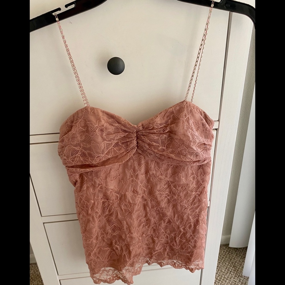 Mauve pink lace top
